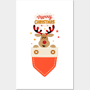 Deer Christmas Posters and Art